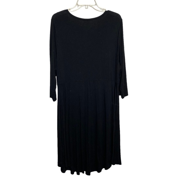 Torrid Super Soft Black Ribbed Knit Asymmetrical Skater Dress Size 2 - Picture 4 of 5